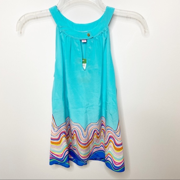 NWT Lilly Pulitzer Silk Rohan Blouse Shorely Blue - Picture 2 of 5